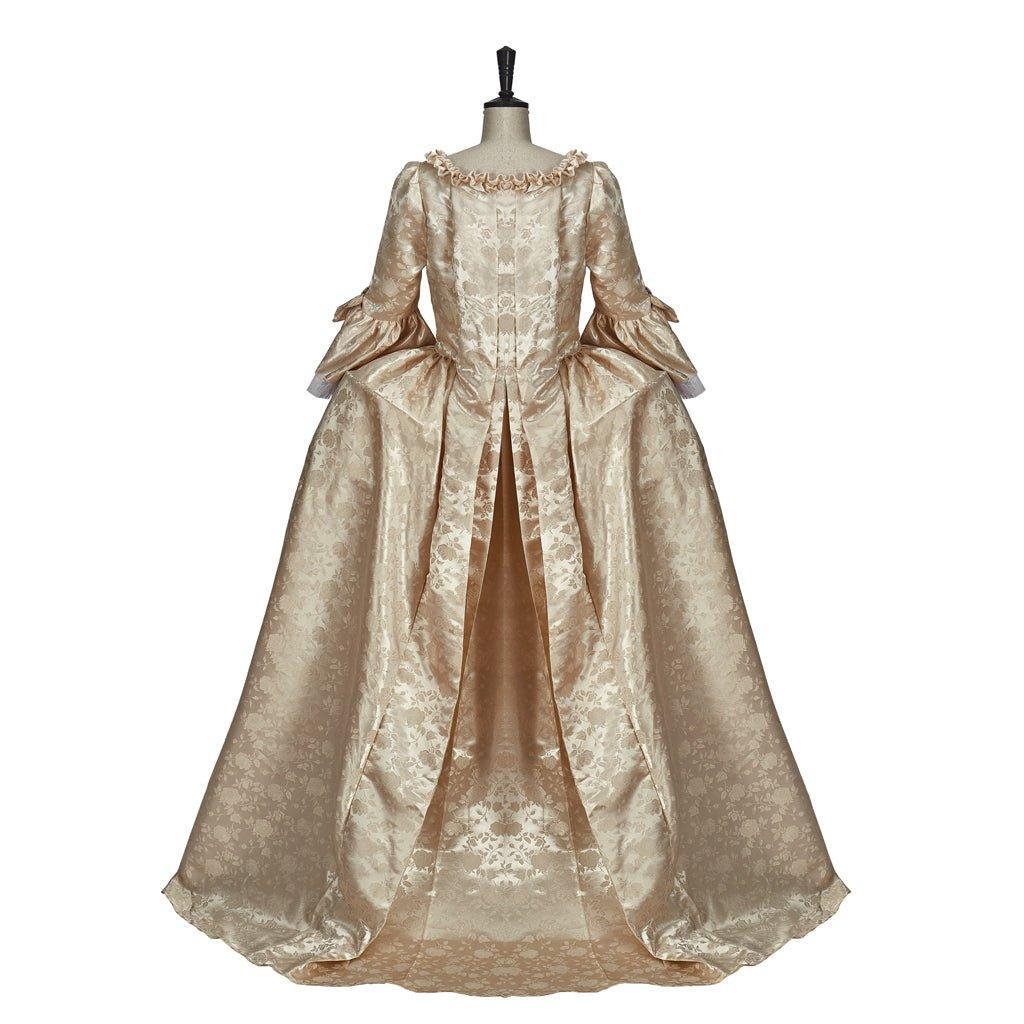 Vintage Rococo Victorian Renaissance Princess Colonial Period Prom Dress - Elegant 3/4 Sleeve Ball Gown-Astricos