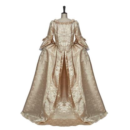 Vintage Rococo Victorian Renaissance Princess Colonial Period Prom Dress - Elegant 3/4 Sleeve Ball Gown-Astricos