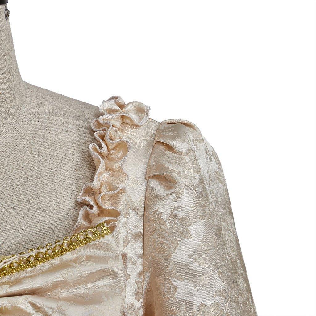 Vintage Rococo Victorian Renaissance Princess Colonial Period Prom Dress - Elegant 3/4 Sleeve Ball Gown-Astricos