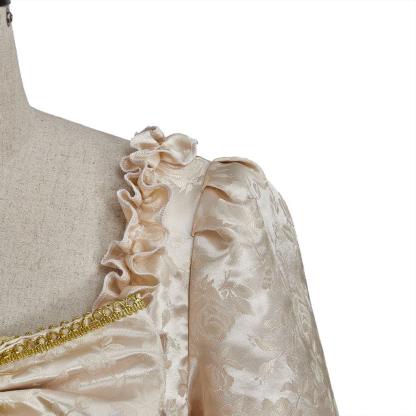 Vintage Rococo Victorian Renaissance Princess Colonial Period Prom Dress - Elegant 3/4 Sleeve Ball Gown-Astricos