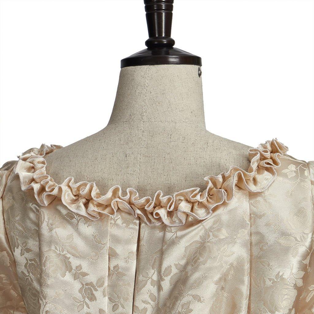 Vintage Rococo Victorian Renaissance Princess Colonial Period Prom Dress - Elegant 3/4 Sleeve Ball Gown-Astricos