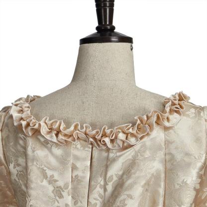 Vintage Rococo Victorian Renaissance Princess Colonial Period Prom Dress - Elegant 3/4 Sleeve Ball Gown-Astricos