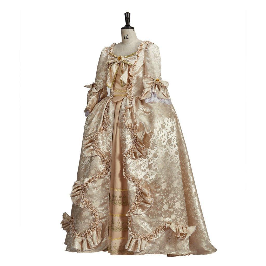 Vintage Rococo Victorian Renaissance Princess Colonial Period Prom Dress - Elegant 3/4 Sleeve Ball Gown-Astricos