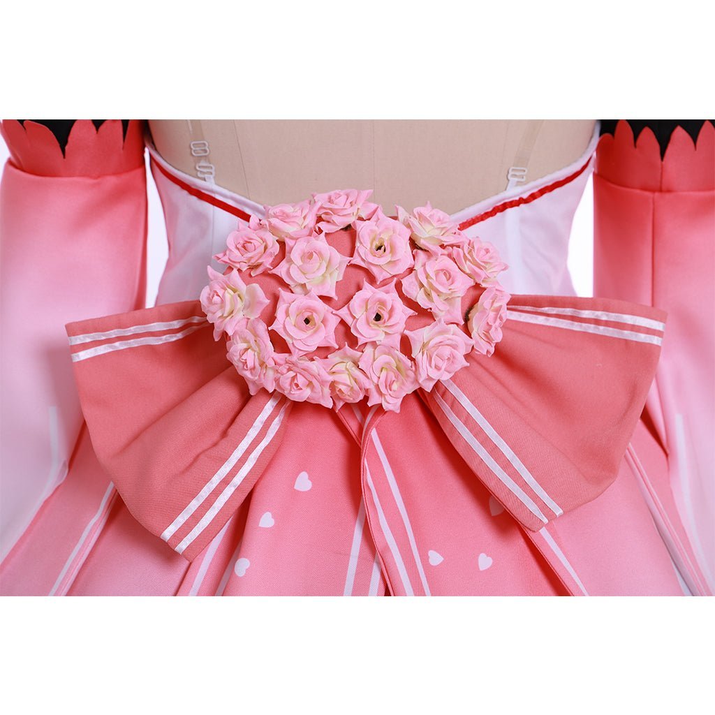 Sakura Miku Pink Dress Cosplay Costume - Vocaloid Hatsune Miku Elegant Outfit-Astricos