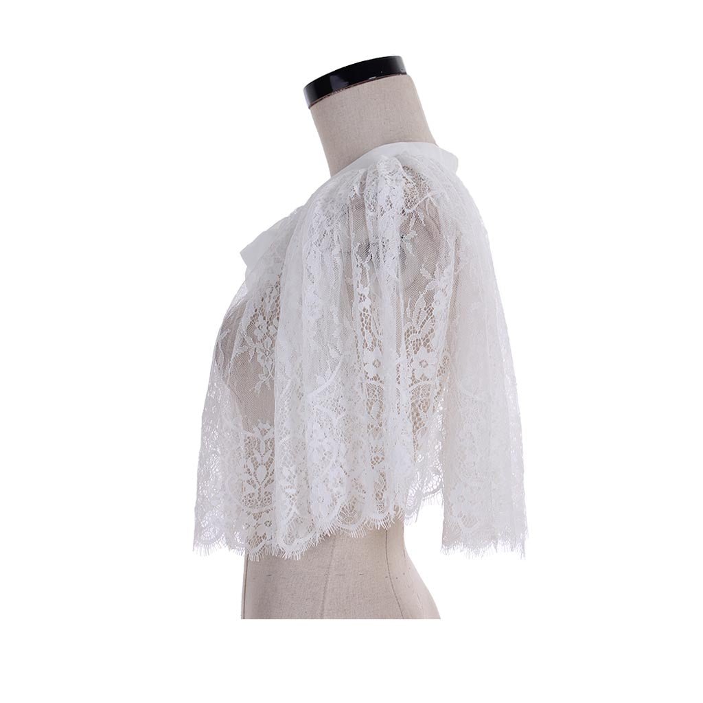 Elegant White Lace Bolero Shrugs for Women - Perfect Wedding Capes & Bridal Wraps-Astricos