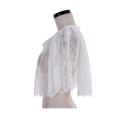 Elegant White Lace Bolero Shrugs for Women - Perfect Wedding Capes & Bridal Wraps-Astricos