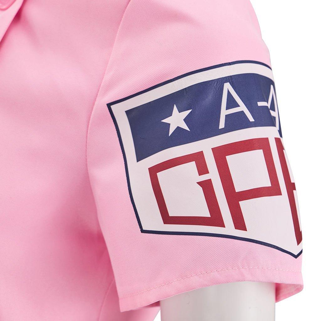 Dottie Hinson Pink Dress Cosplay Costume - Women's Baseball League Uniform for Halloween & Themed Parties-Astricos