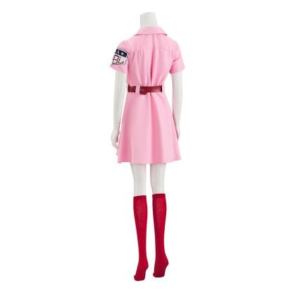 Dottie Hinson Pink Dress Cosplay Costume - Women's Baseball League Uniform for Halloween & Themed Parties-Astricos