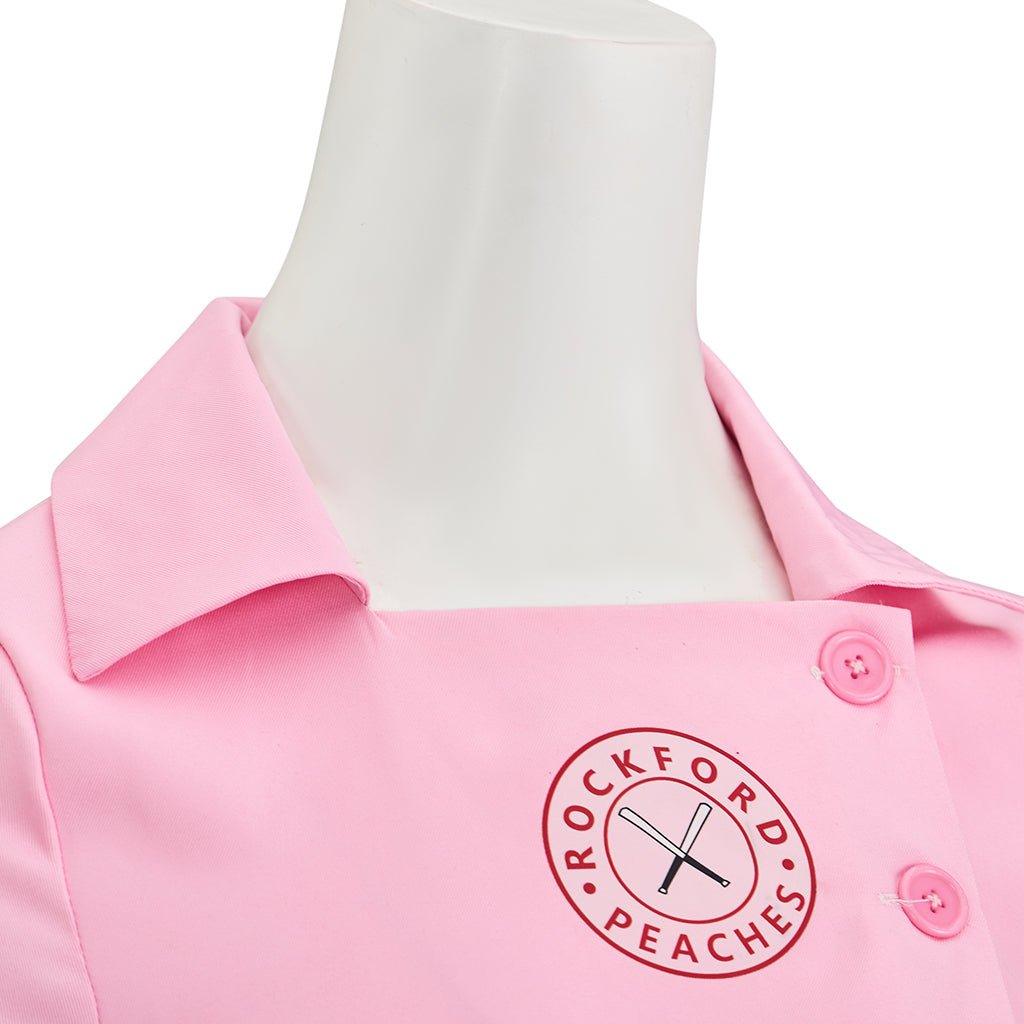 Dottie Hinson Pink Dress Cosplay Costume - Women's Baseball League Uniform for Halloween & Themed Parties-Astricos