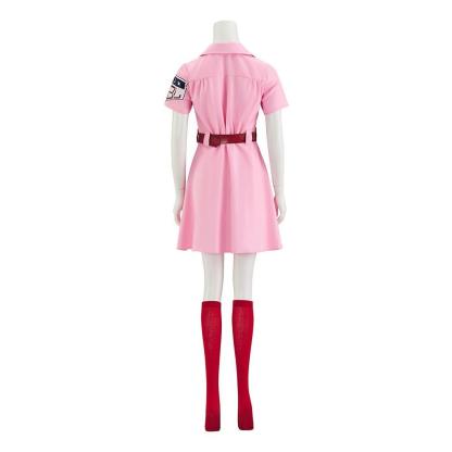 Dottie Hinson Pink Dress Cosplay Costume - Women's Baseball League Uniform for Halloween & Themed Parties-Astricos