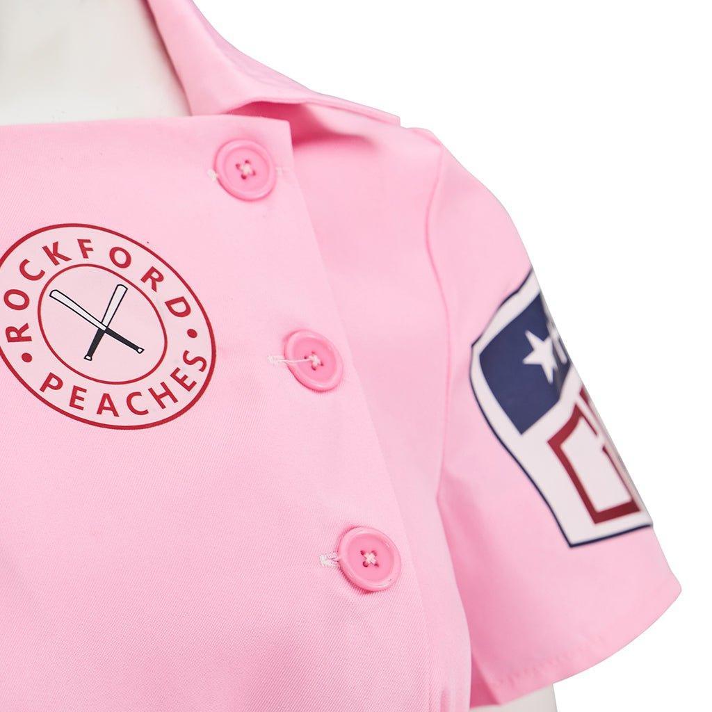 Dottie Hinson Pink Dress Cosplay Costume - Women's Baseball League Uniform for Halloween & Themed Parties-Astricos