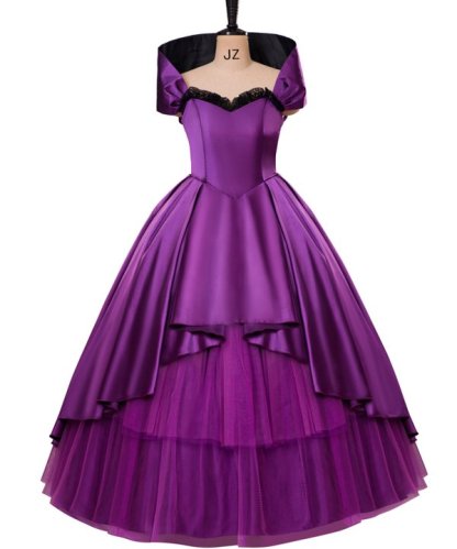 Purple Bearded Lady Circus Costume for Women - Theatrical Tutu Dress for Cosplay-Astricos