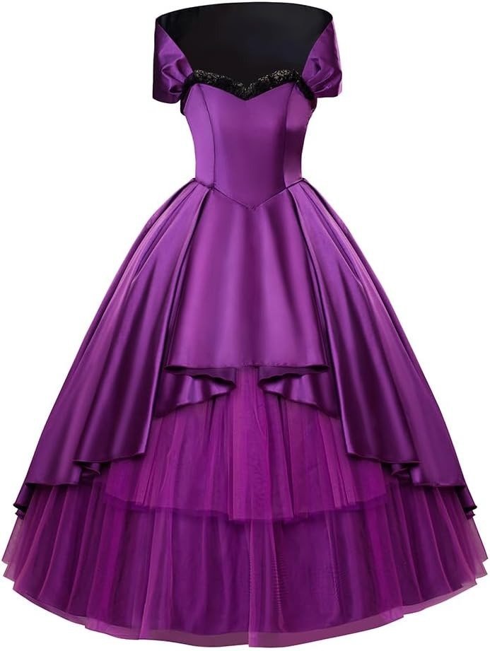 Purple Bearded Lady Circus Costume for Women - Theatrical Tutu Dress for Cosplay-Astricos
