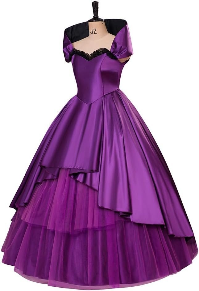 Purple Bearded Lady Circus Costume for Women - Theatrical Tutu Dress for Cosplay-Astricos