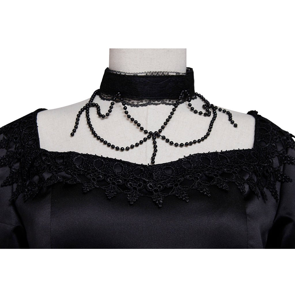 Plus Size Black Gothic Victorian Dress | Elegant Renaissance Rococo Gown for Women-Astricos