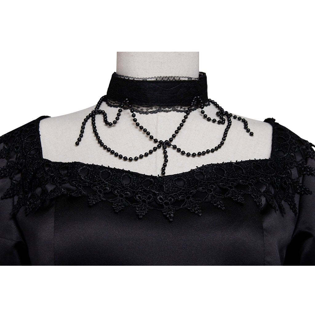 Plus Size Black Gothic Victorian Dress | Elegant Renaissance Rococo Gown for Women-Astricos