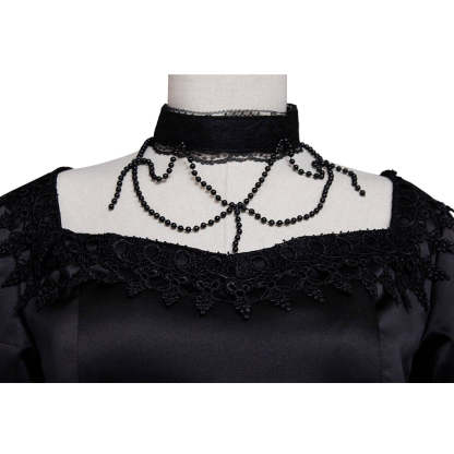 Plus Size Black Gothic Victorian Dress | Elegant Renaissance Rococo Gown for Women-Astricos