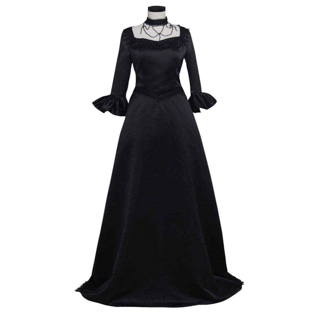 Plus Size Black Gothic Victorian Dress | Elegant Renaissance Rococo Gown for Women-Astricos