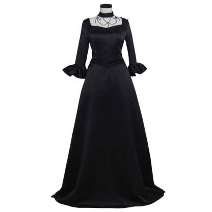 Plus Size Black Gothic Victorian Dress | Elegant Renaissance Rococo Gown for Women-Astricos