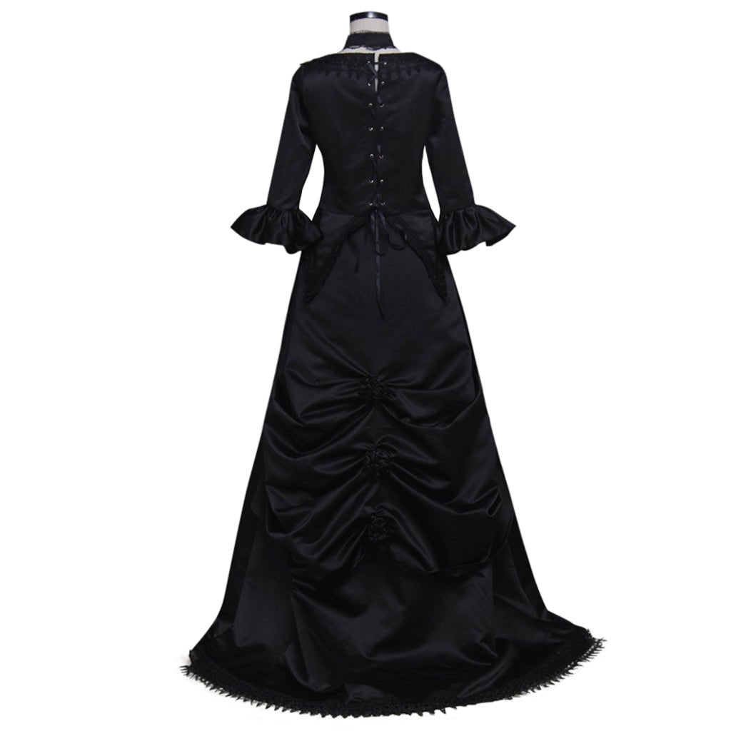Plus Size Black Gothic Victorian Dress | Elegant Renaissance Rococo Gown for Women-Astricos