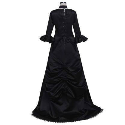 Plus Size Black Gothic Victorian Dress | Elegant Renaissance Rococo Gown for Women-Astricos