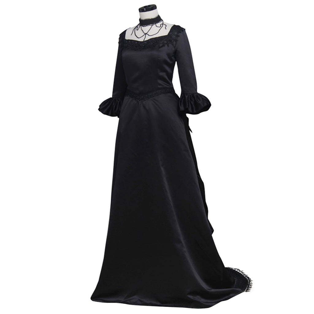 Plus Size Black Gothic Victorian Dress | Elegant Renaissance Rococo Gown for Women-Astricos