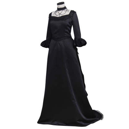 Plus Size Black Gothic Victorian Dress | Elegant Renaissance Rococo Gown for Women-Astricos