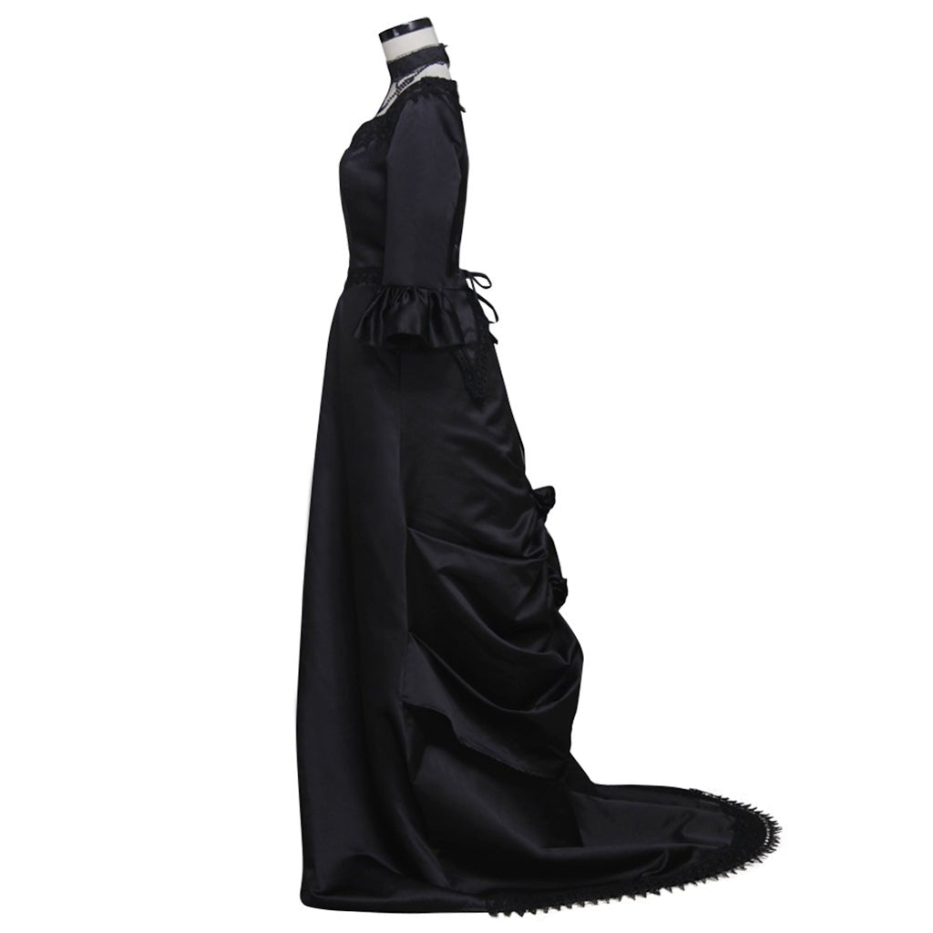 Plus Size Black Gothic Victorian Dress | Elegant Renaissance Rococo Gown for Women-Astricos