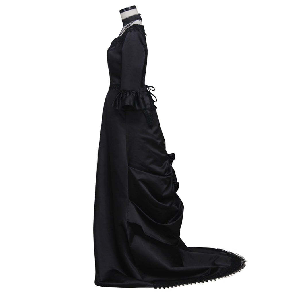 Plus Size Black Gothic Victorian Dress | Elegant Renaissance Rococo Gown for Women-Astricos