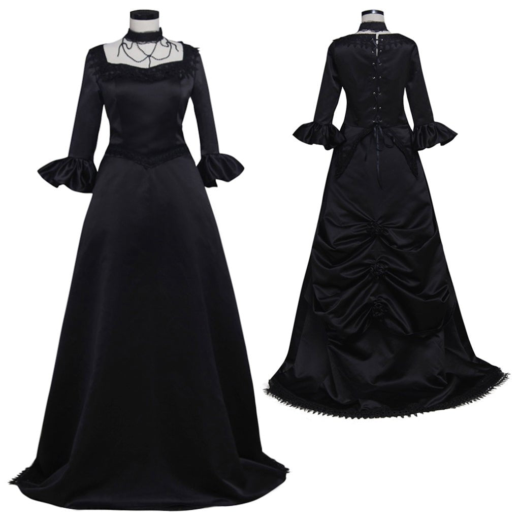 Plus Size Black Gothic Victorian Dress | Elegant Renaissance Rococo Gown for Women-Astricos