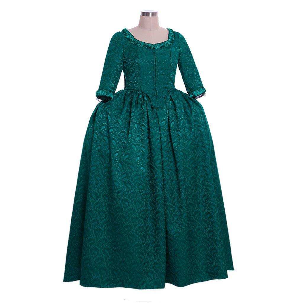 Outlander Claire Fraser's Green Vintage Rococo Ball Gown Dress for Cosplay & Halloween-Astricos