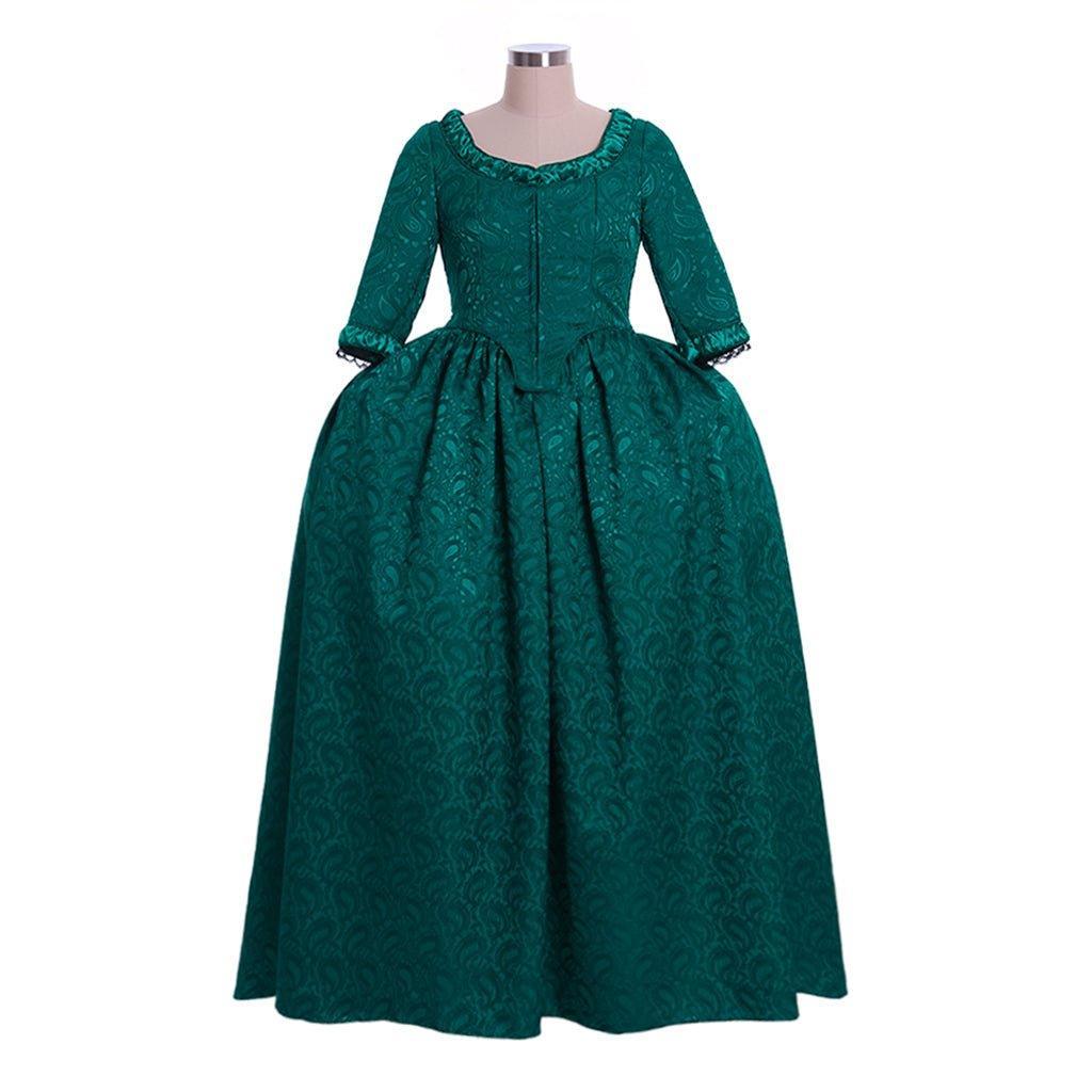 Outlander Claire Fraser's Green Vintage Rococo Ball Gown Dress for Cosplay & Halloween-Astricos