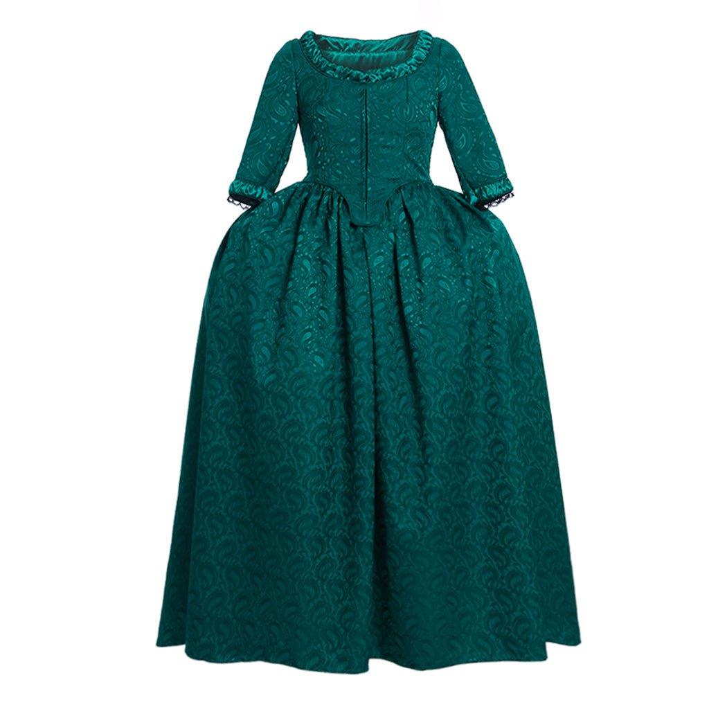 Outlander Claire Fraser's Green Vintage Rococo Ball Gown Dress for Cosplay & Halloween-Astricos