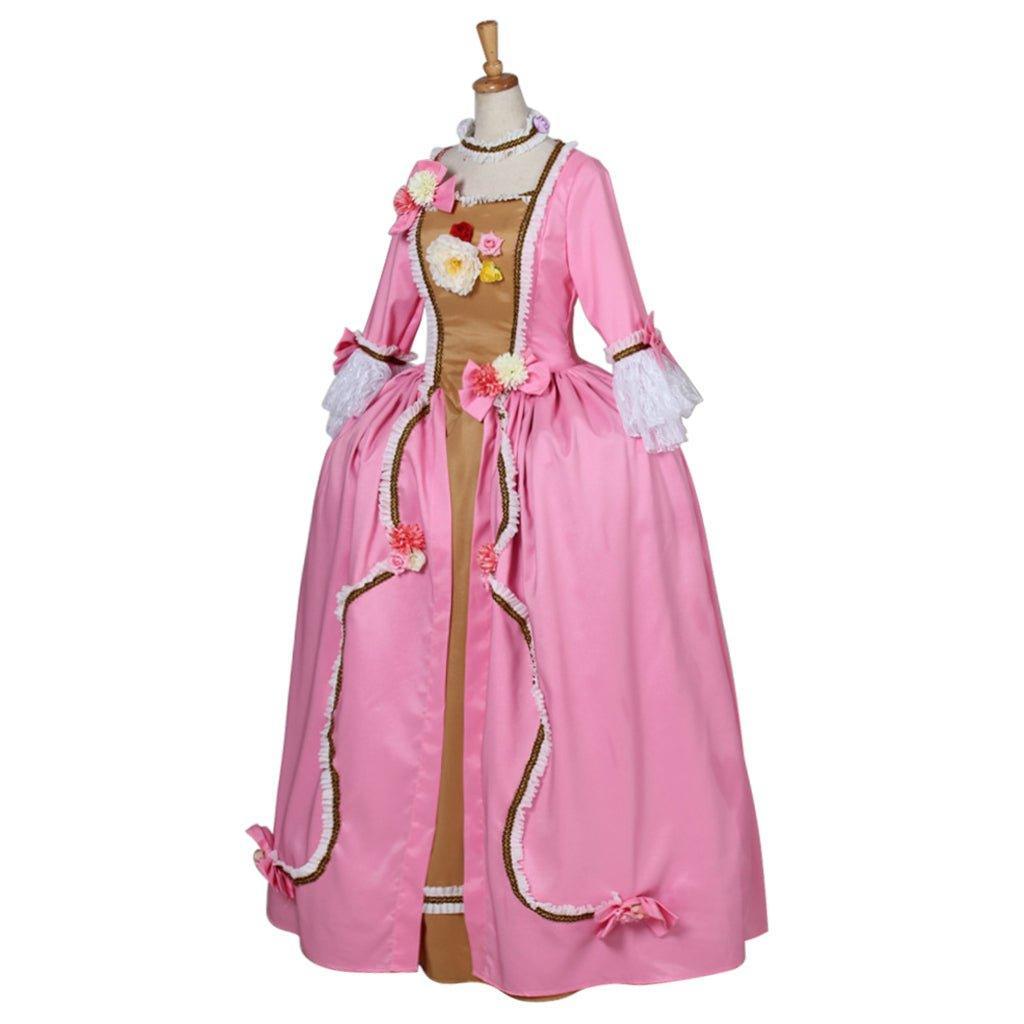 Pink Gothic Rococo Ball Gown | Victorian Renaissance Colonial Cosplay Dress for Women-Astricos