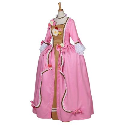 Pink Gothic Rococo Ball Gown | Victorian Renaissance Colonial Cosplay Dress for Women-Astricos