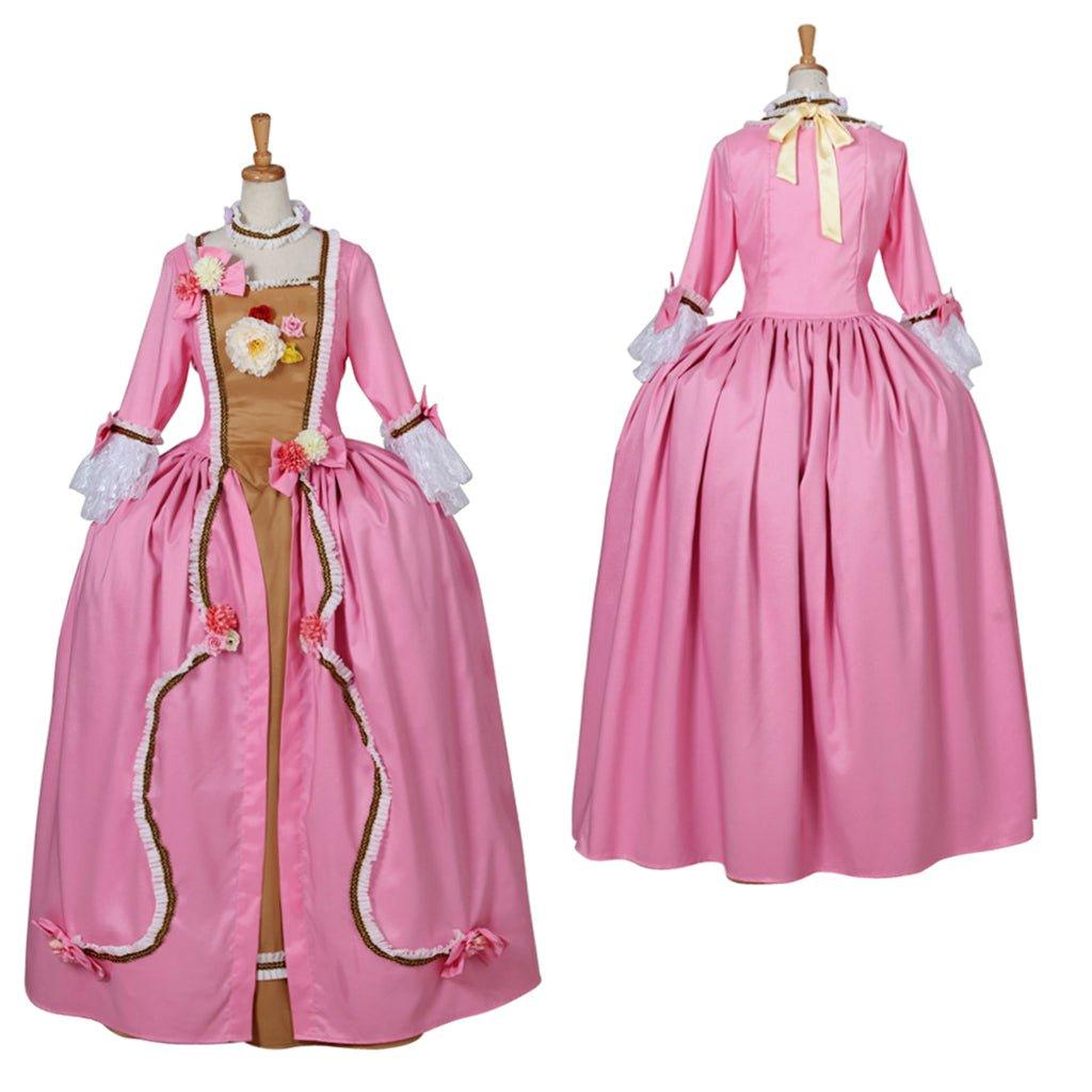 Pink Gothic Rococo Ball Gown | Victorian Renaissance Colonial Cosplay Dress for Women-Astricos