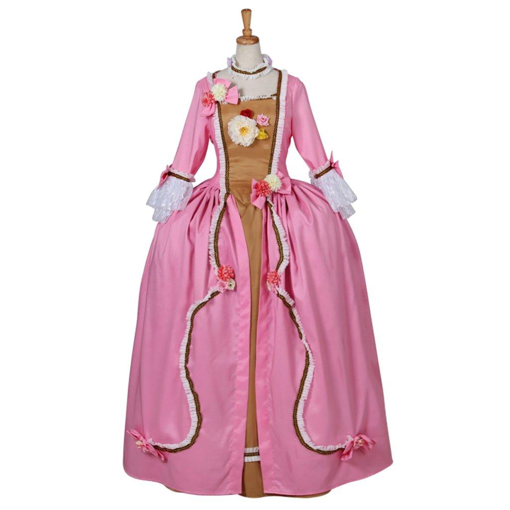 Pink Gothic Rococo Ball Gown | Victorian Renaissance Colonial Cosplay Dress for Women-Astricos