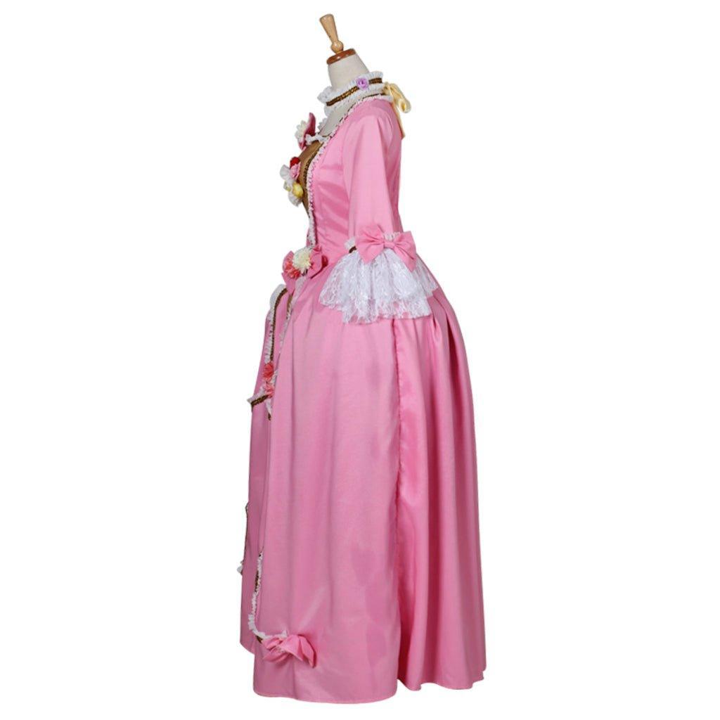 Pink Gothic Rococo Ball Gown | Victorian Renaissance Colonial Cosplay Dress for Women-Astricos