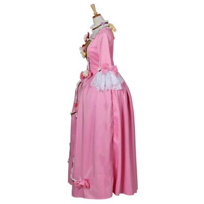 Pink Gothic Rococo Ball Gown | Victorian Renaissance Colonial Cosplay Dress for Women-Astricos