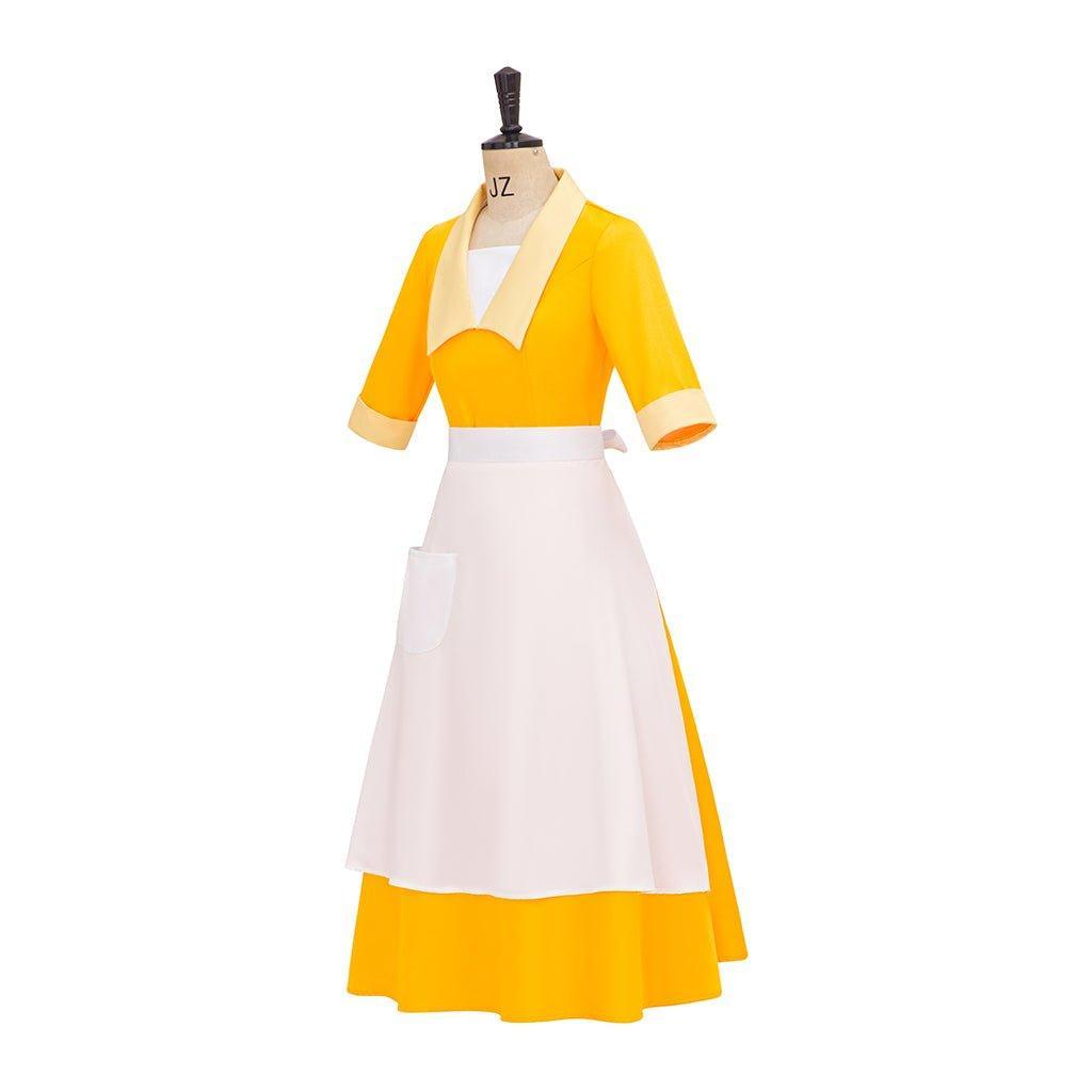 Tiana-Inspired Housemaid & Frog Waitress Cosplay Costume for Women | Halloween & Themed Parties-Astricos