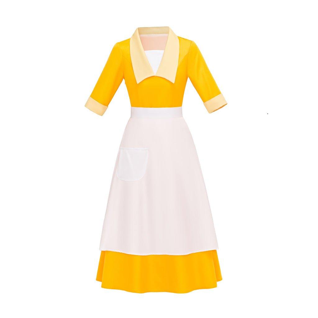 Tiana-Inspired Housemaid & Frog Waitress Cosplay Costume for Women | Halloween & Themed Parties-Astricos
