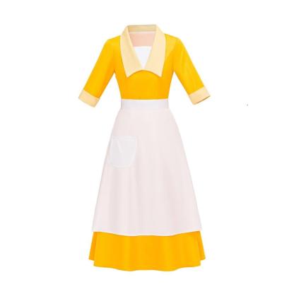 Tiana-Inspired Housemaid & Frog Waitress Cosplay Costume for Women | Halloween & Themed Parties-Astricos