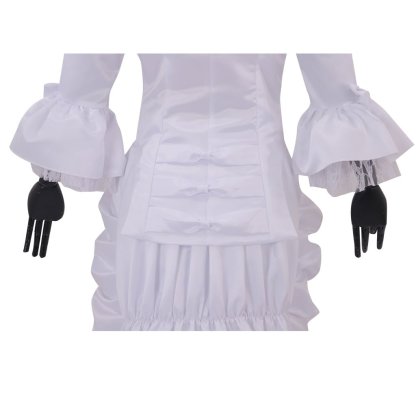 Women's Baroque Victorian Civil War White Dress - Elegant Ruffle Bustle Ball Gown-Astricos