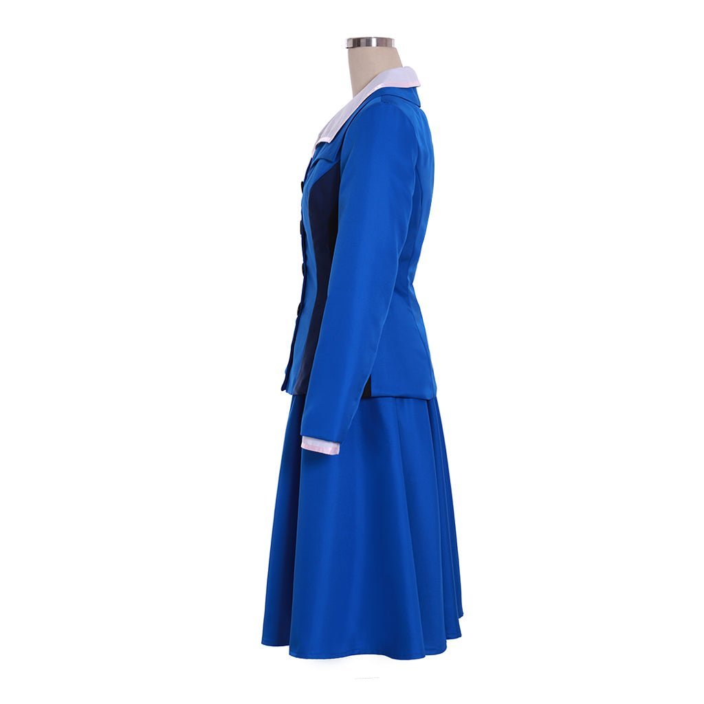 Authentic Peggy Carter Cosplay Costume - 3pcs Blue Skirt Uniform for Women-Astricos
