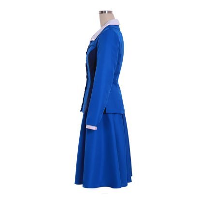 Authentic Peggy Carter Cosplay Costume - 3pcs Blue Skirt Uniform for Women-Astricos
