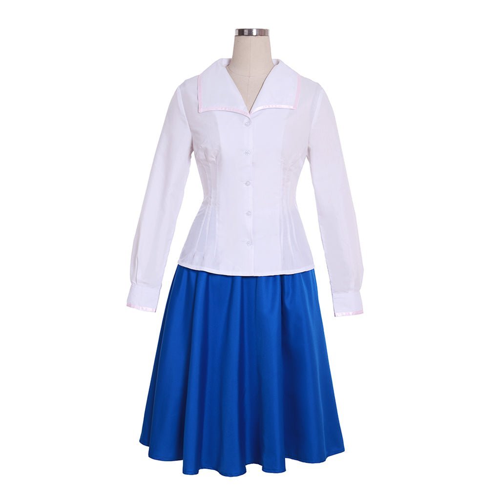 Authentic Peggy Carter Cosplay Costume - 3pcs Blue Skirt Uniform for Women-Astricos