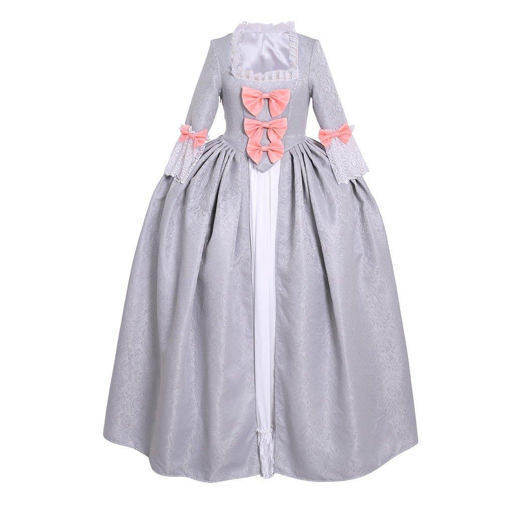 Queen Marie Antoinette Rococo Ball Gown - Grey Victorian Cosplay Costume-Astricos