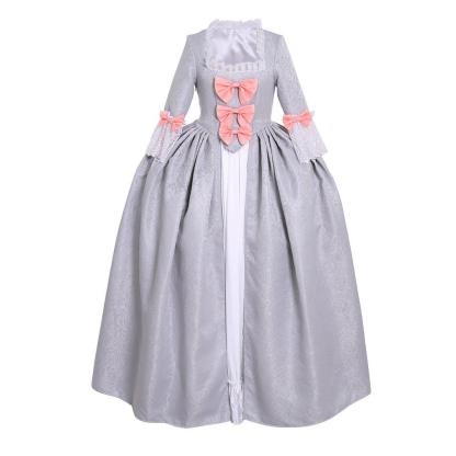 Queen Marie Antoinette Rococo Ball Gown - Grey Victorian Cosplay Costume-Astricos
