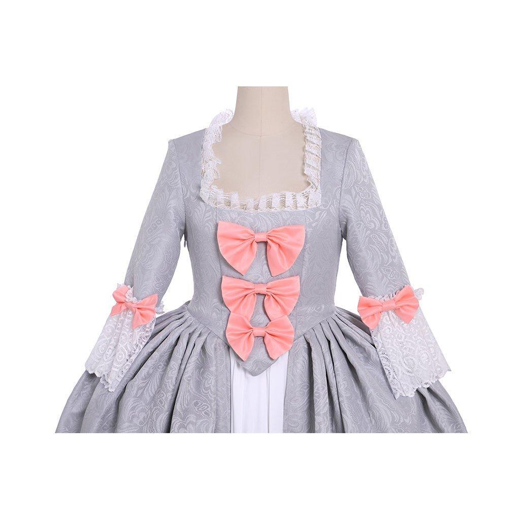 Queen Marie Antoinette Rococo Ball Gown - Grey Victorian Cosplay Costume-Astricos