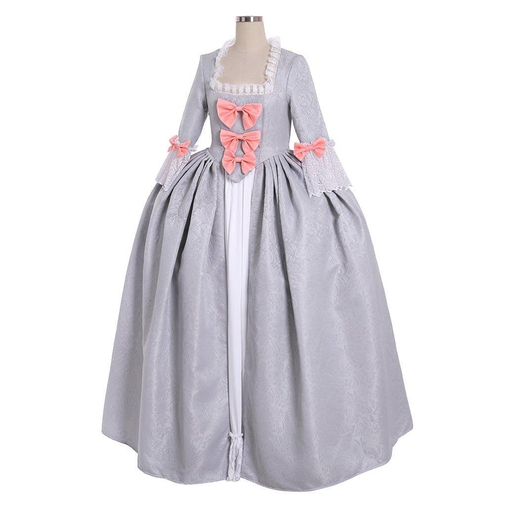 Queen Marie Antoinette Rococo Ball Gown - Grey Victorian Cosplay Costume-Astricos